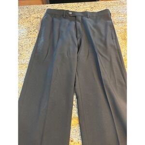 NWT Haggar Mens Classic Fit Black Repreve Stria Dress Pants 32W x 30L